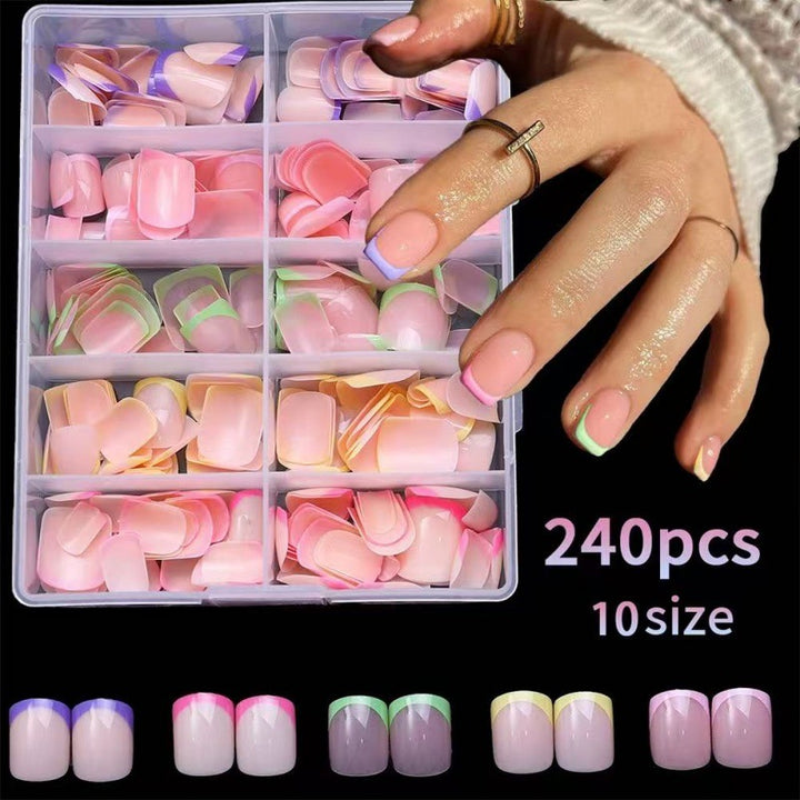 Artificial Nail Set with Colorful Accented Tips Bowlift