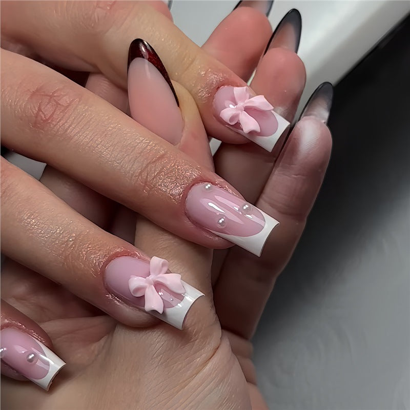 Decorative Press-On Nails with Bow Accents Bowlift