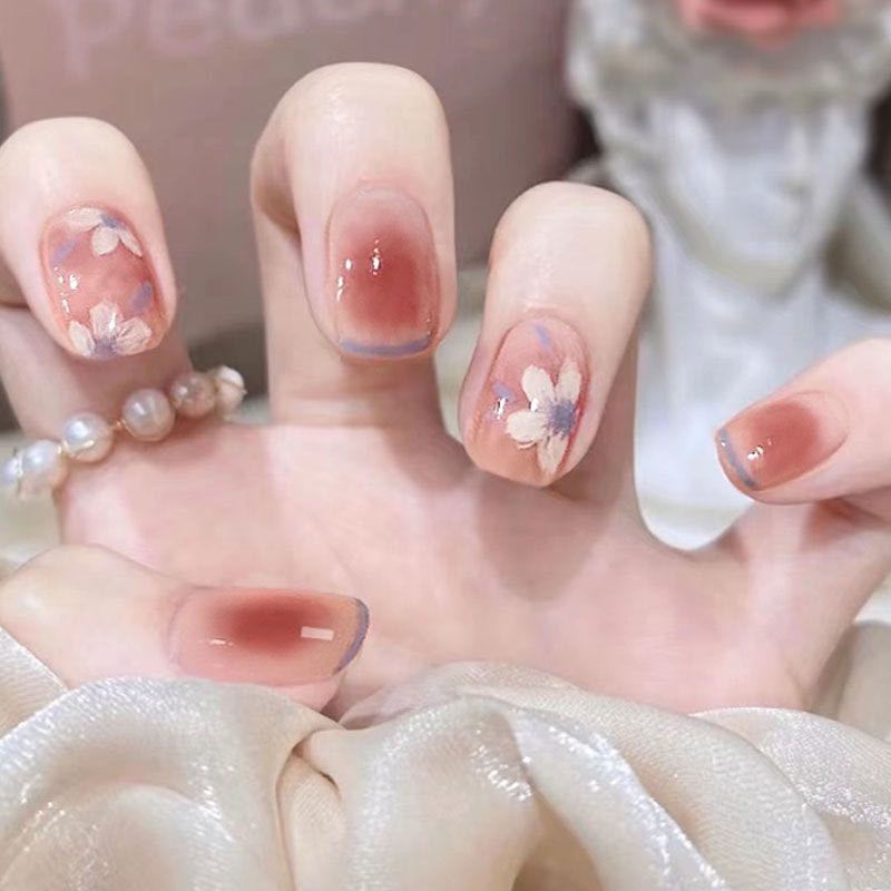 Floral-Design Press-On Nails Bowlift