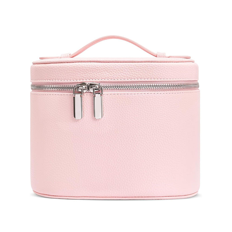 Cosmetic storage bag with elegant design and sturdy carrying handle Bowlift