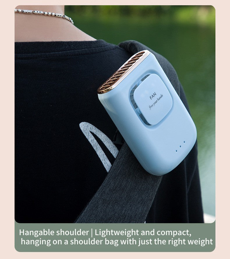Women's nan compact rechargeable portable handheld fan with built in powerbank and foldable stand Bowlift