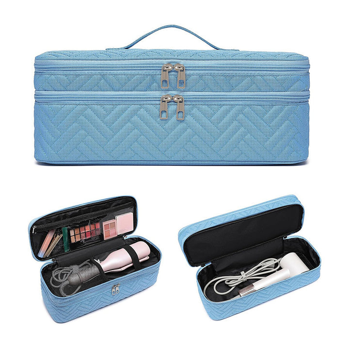 Cosmetic organizer bag for hair dryers and styling tools Bowlift