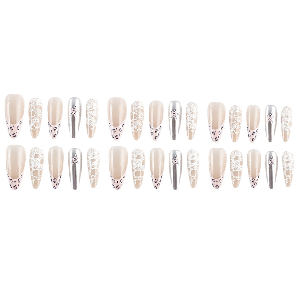 Elegant Lace and Metallic Nail Art Set Bowlift