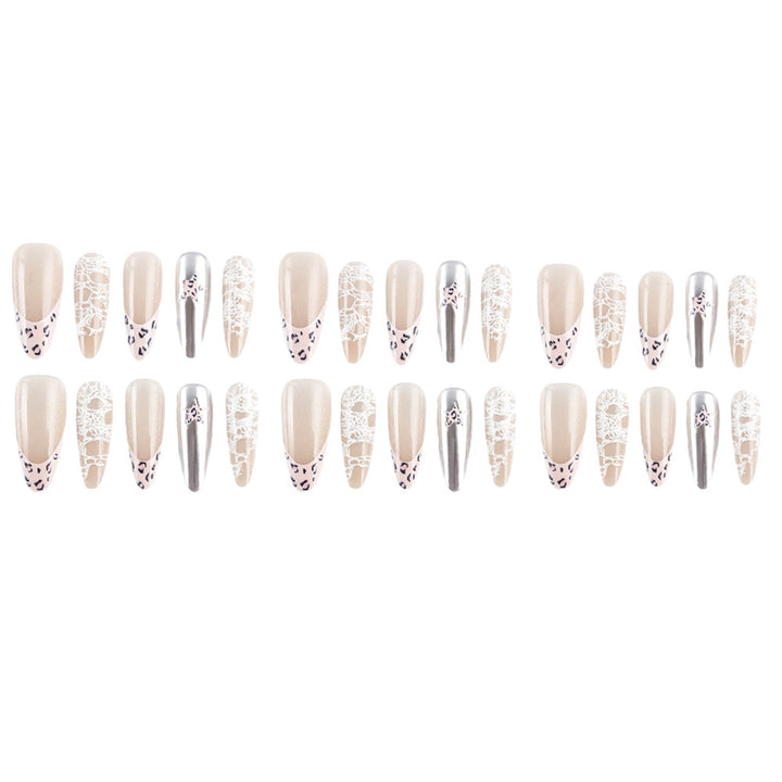 Elegant Lace and Metallic Nail Art Set Bowlift