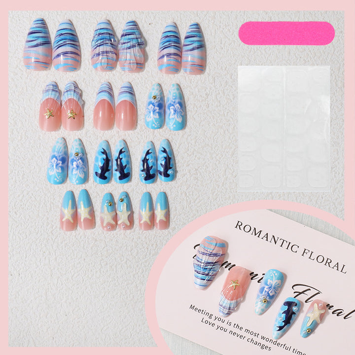 Artistic Sea-Inspired Press-On Nails Bowlift