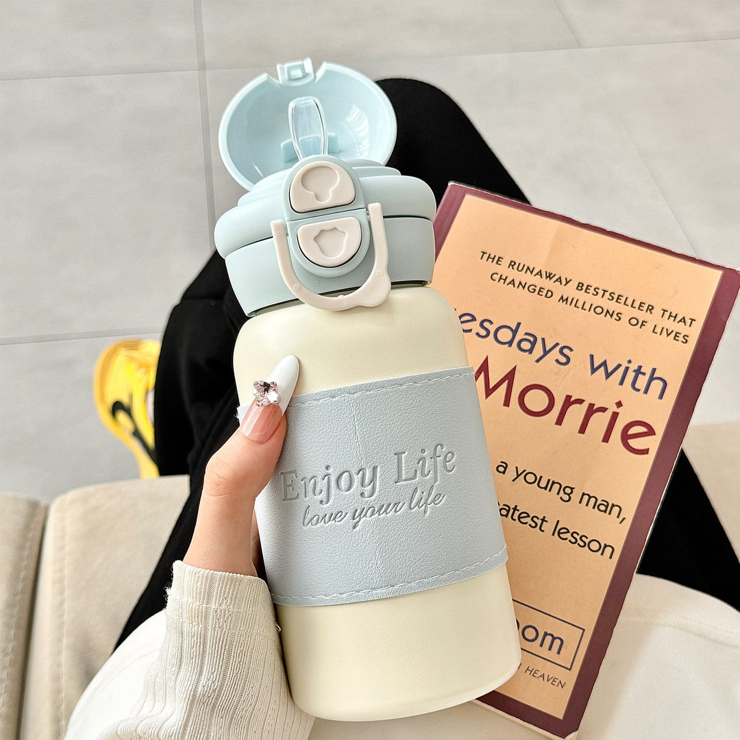 Women insulated stainless steel drinking bottle with practical spout and stylish design Bowlift