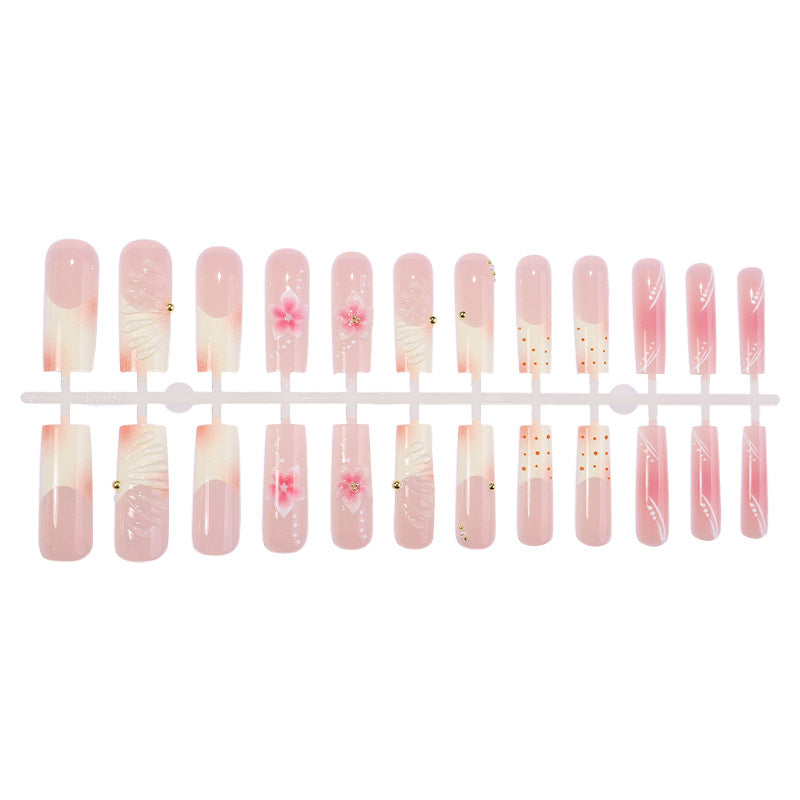 Artistic Press-On Nail Art Kit with Floral Designs Bowlift