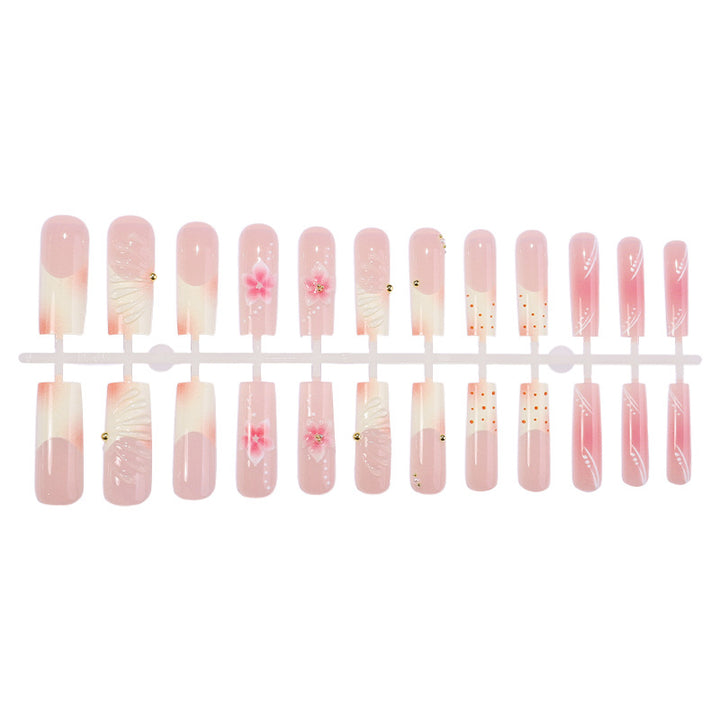 Artistic Press-On Nail Art Kit with Floral Designs Bowlift