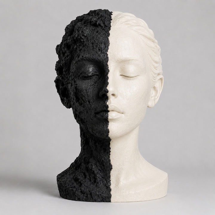 Artistic Gold and Black Decorative Bust Sculpture
