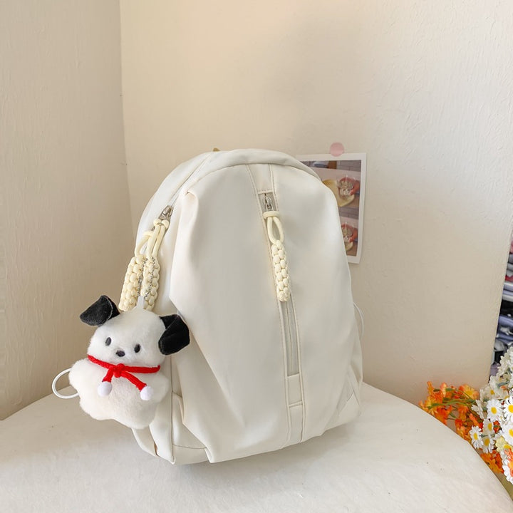 Backpack with Cute Plush Keychain and Practical Storage Bowlift