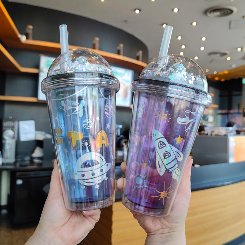 Ladies personalized drinking cups with child-friendly astronaut design Bowlift