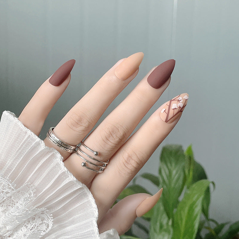 Stylish Matte Stiletto Press-On Nails Bowlift