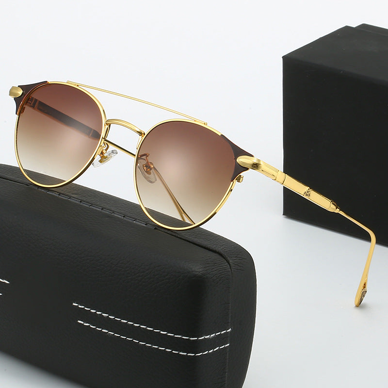 Women's round vintage sunglasses with high-quality metal frame and durable design Bowlift