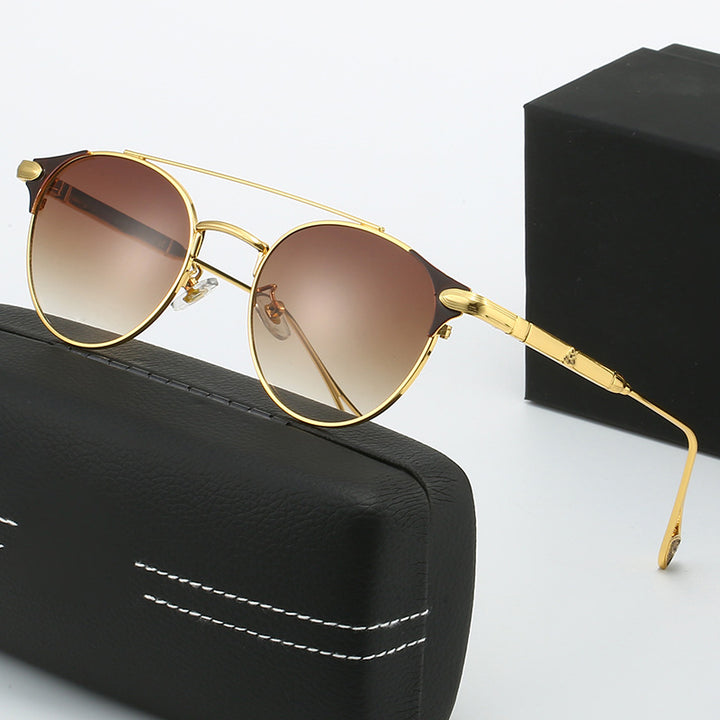 Women's round vintage sunglasses with high-quality metal frame and durable design Bowlift