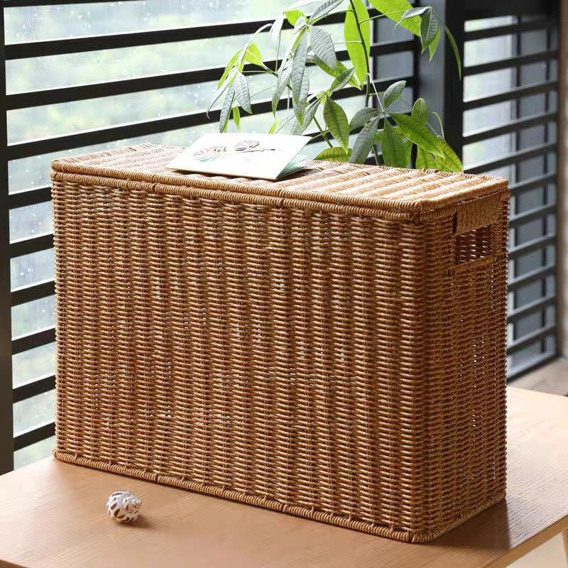 Women Multifunctional Rattan Basket with Lid Bowlift