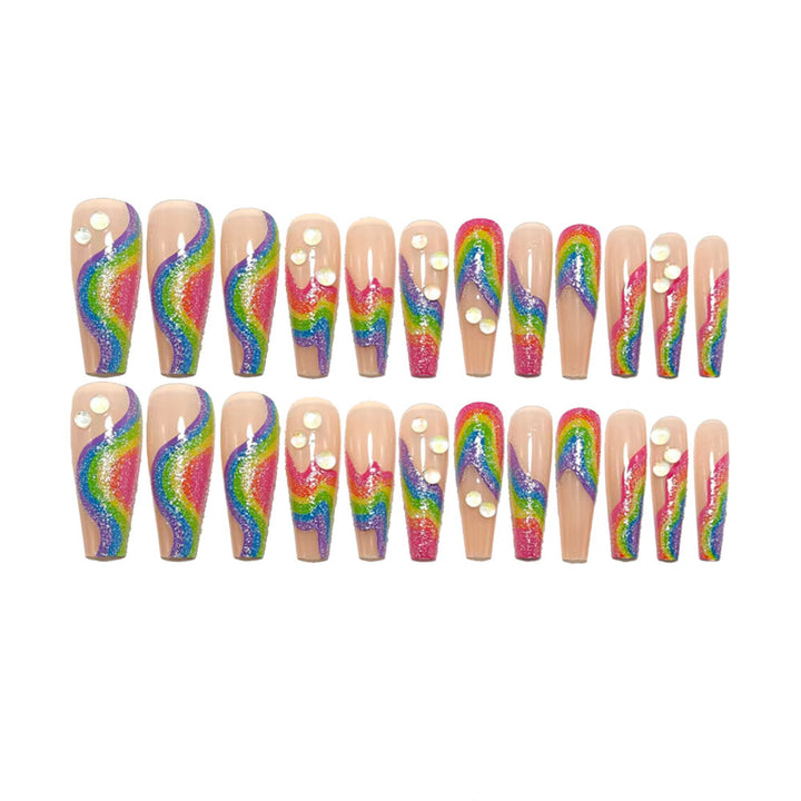Creative Rainbow Design Art Nails Bowlift