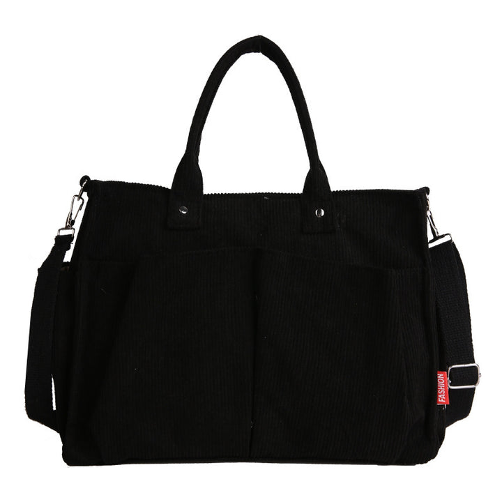 Corduroy Multi-Pocket Tote Bag Bowlift