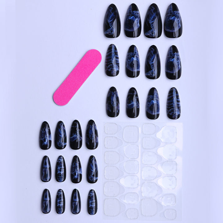 Artificial Fingernails with Modern Gothic Design Bowlift