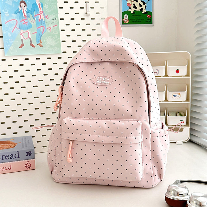 Polka Dot Patterned Backpack