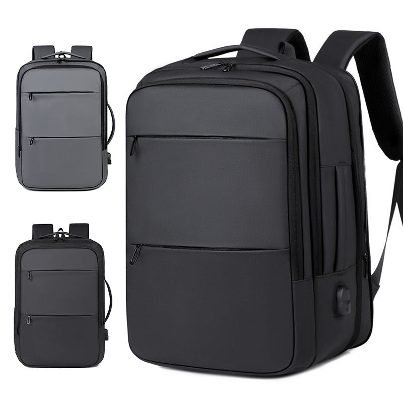 Business Backpack with Expandable Interior and Smart Safety Compartment Bowlift
