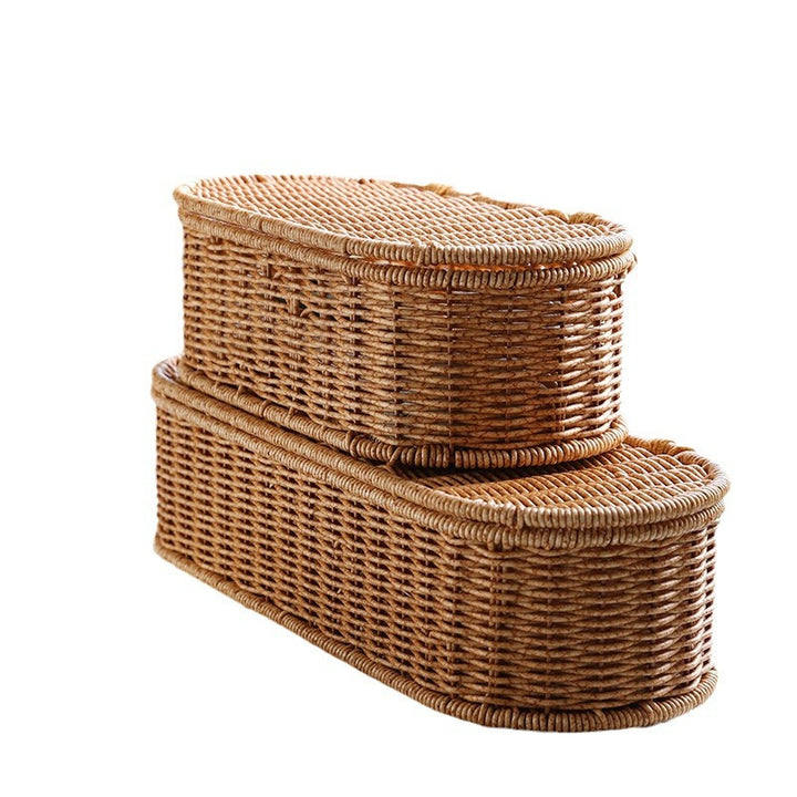 Unisex Oval Storage Basket with Handwoven Structure Bowlift