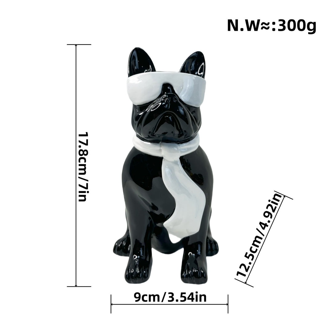 Colorful Bulldog Decoration Figure made of Resin Bowlift