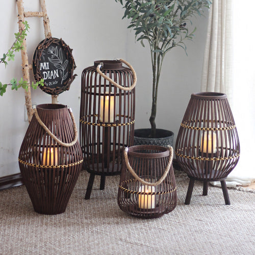 Rustic Rattan Lantern Bowlift