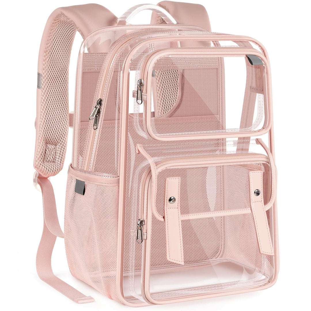 Unisex transparent backpack with multiple compartments and breathable design Bowlift
