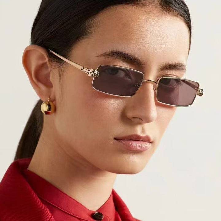 Ladies elegant square sunglasses with luxurious metal frame and UV protection Bowlift