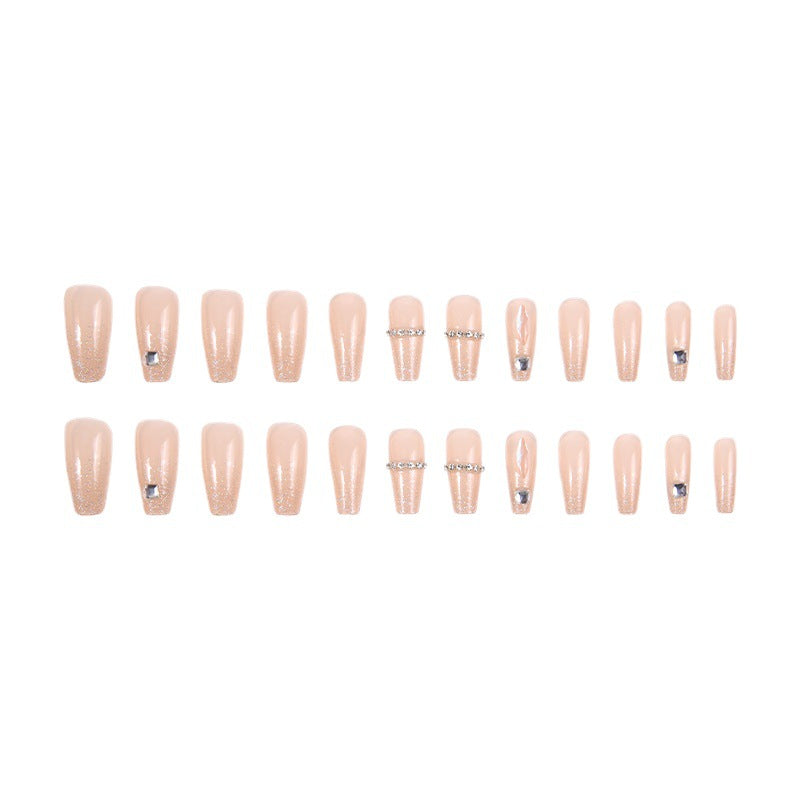 Acrylic nail set with glamorous rhinestone and glitter elements Bowlift
