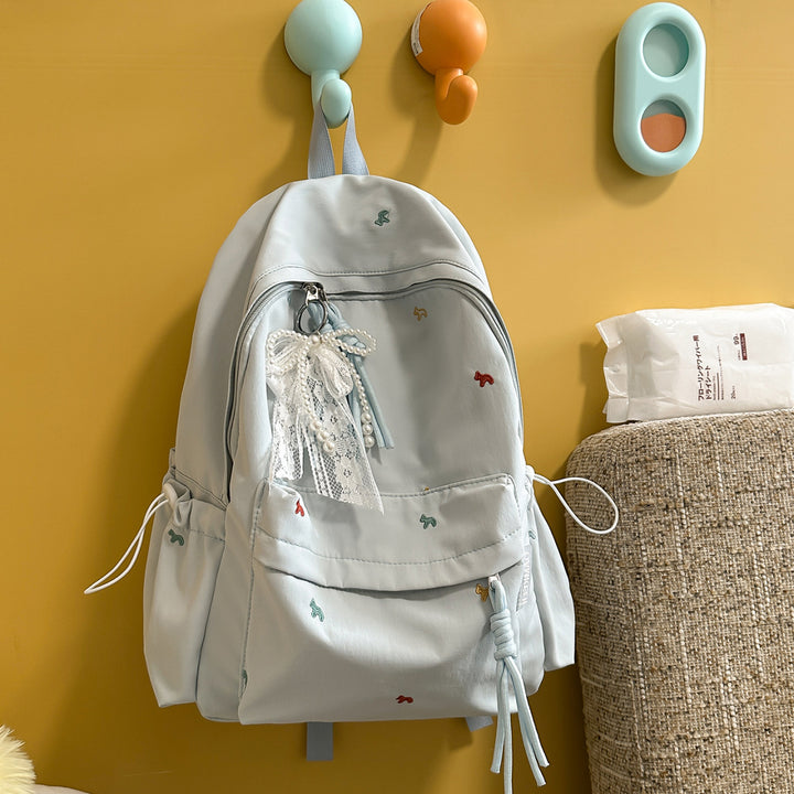 Stylish Floral-Embellished Backpack Bowlift