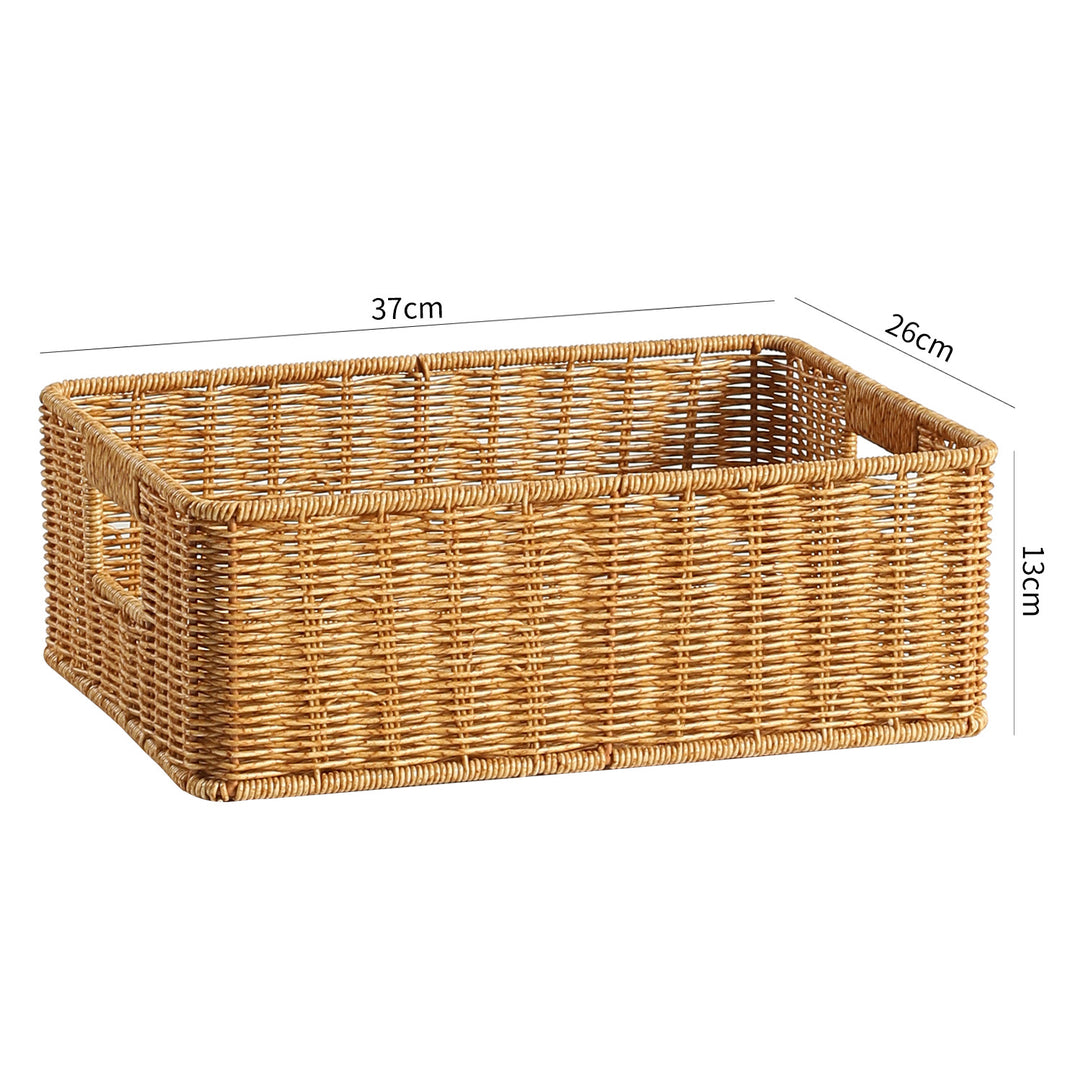 Handcrafted Large Rectangular Wicker Storage Basket Bowlift