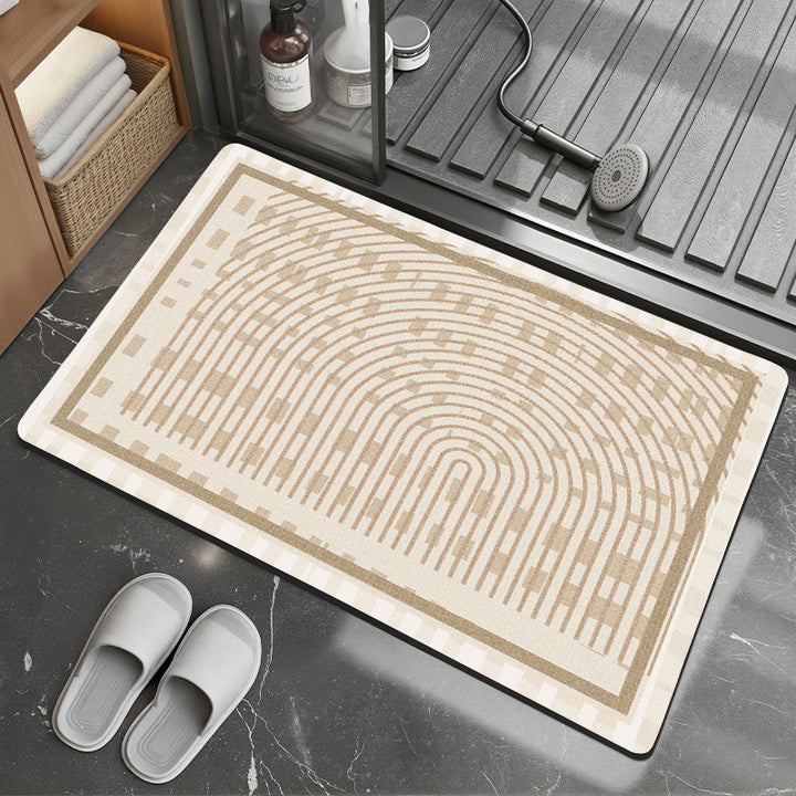 Textured Geometric Bath Mat Bowlift