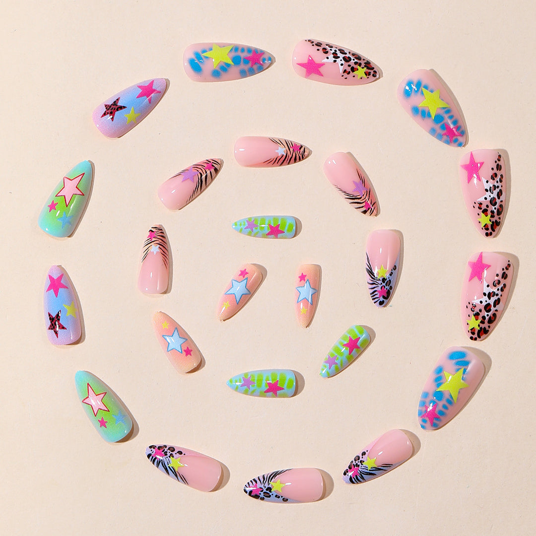 Creative Star-Decorated Stiletto Nail Art Extensions Bowlift