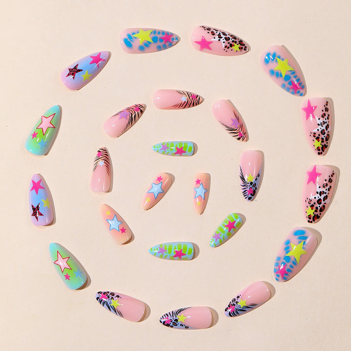 Creative Star-Decorated Stiletto Nail Art Extensions Bowlift