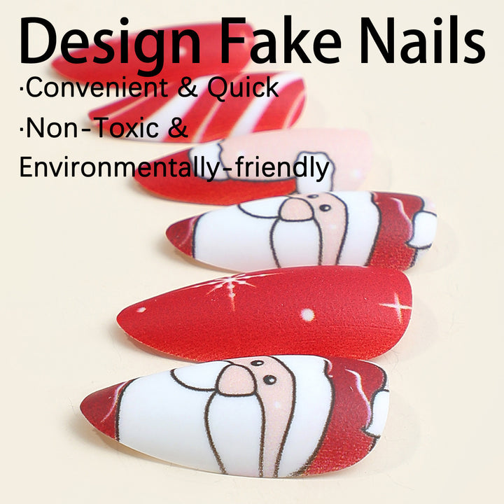 Art nail set with festive Christmas design Bowlift