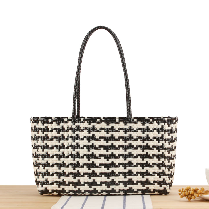 Braided Tote Bag with Stylish Patterns Bowlift