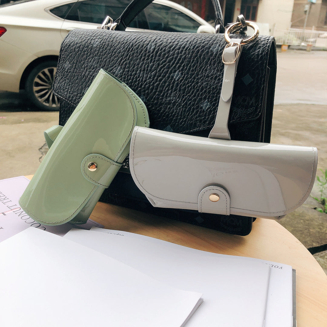 Stylish Patent Leather Eyeglasses Case Bowlift