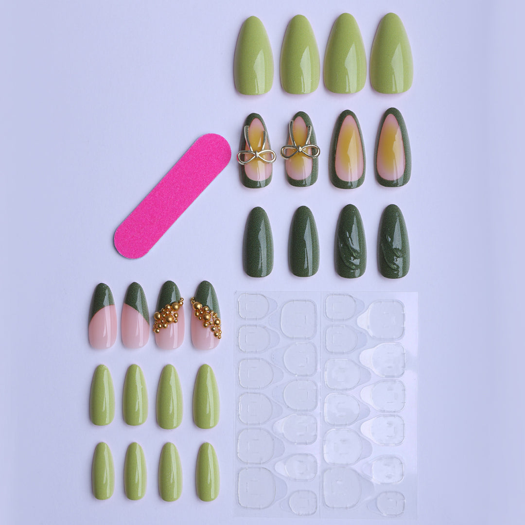 Artificial Fingernails with Creative Accents Bowlift