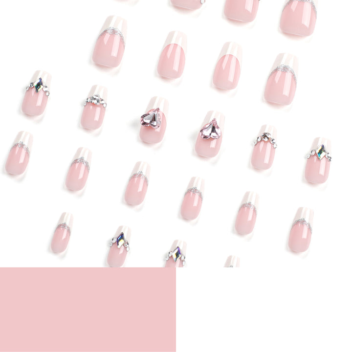 Artistic Nail Extensions with Gemstone Decorations Bowlift