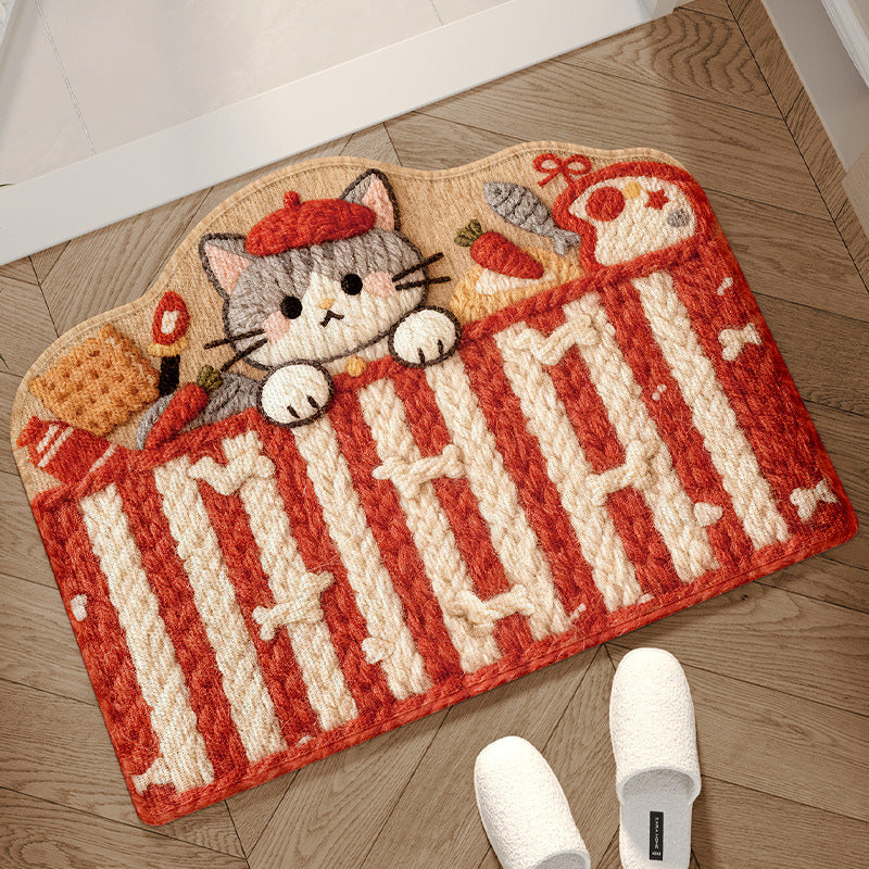 Playful Dog-Themed Welcome Mat Bowlift