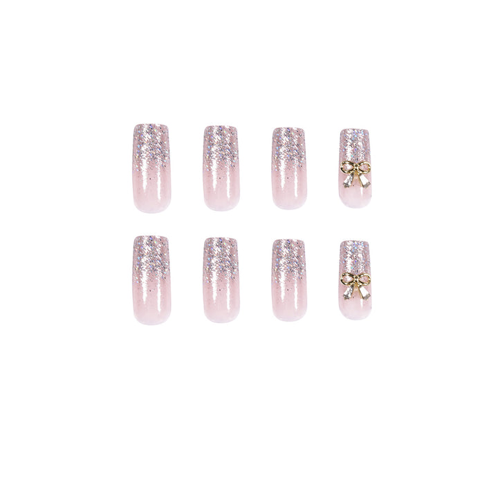 Artful Nail Extensions with Glitter and Decoration Bowlift