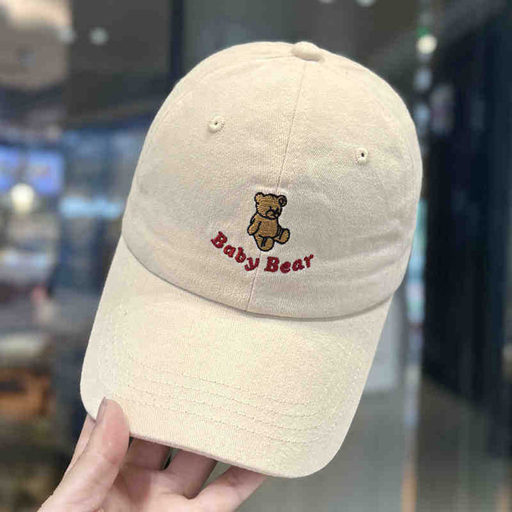 Women's Cute Embroidered Bear Cap Bowlift