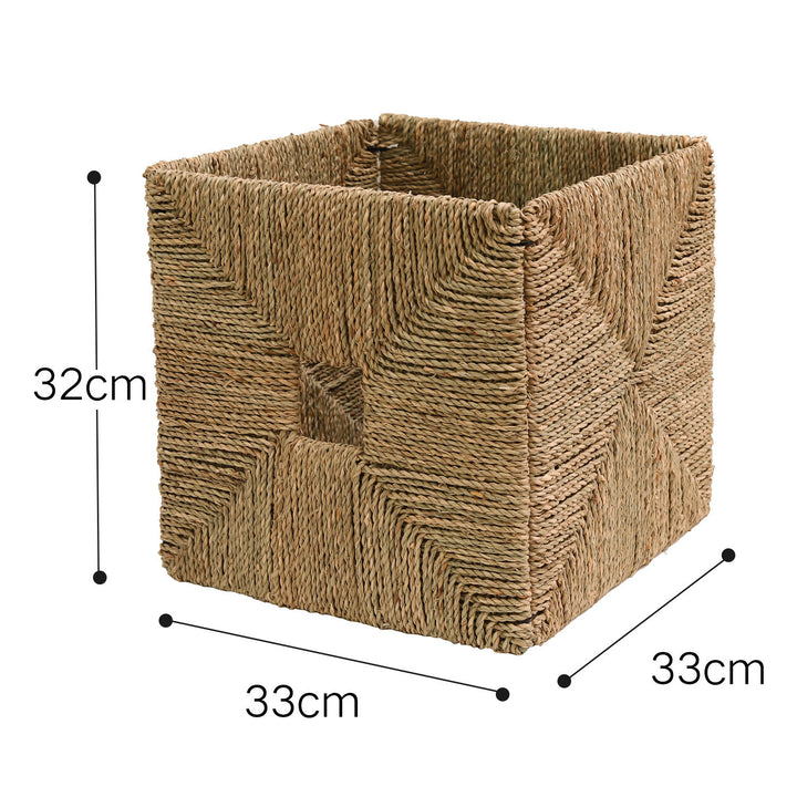 Rectangular storage basket with handwoven design Bowlift