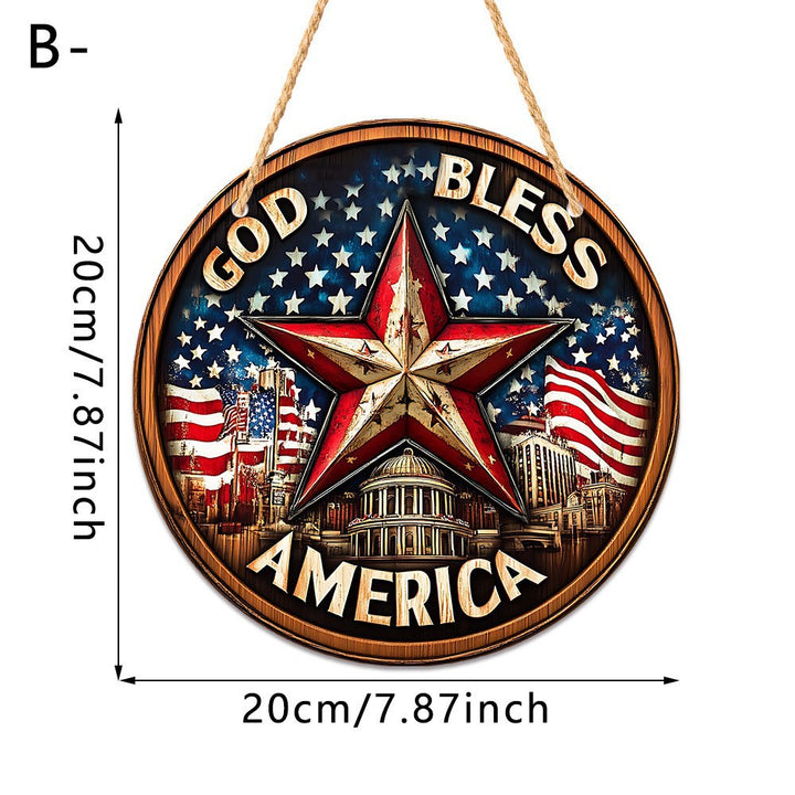 Unisex nan patriotic anniversary commemorative circular resin wall plaque with high-relief eagle Liberty Bell and Statue of Liberty personalization Bowlift