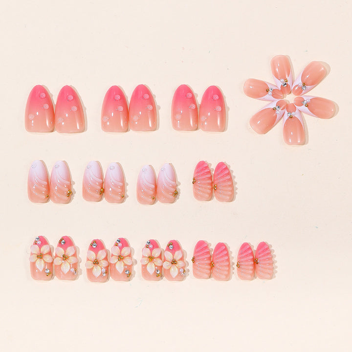 Elegant Floral Acrylic Nail Art Extensions Bowlift 1789713211