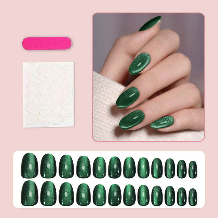 Artificial nail set with glamorous black glitter accents Bowlift