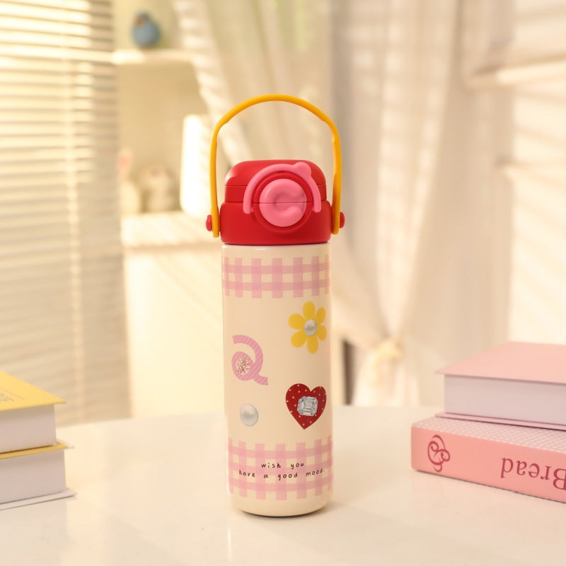 Ladies Insulated Drinking Bottle in Cheerful Strawberry Design Bowlift