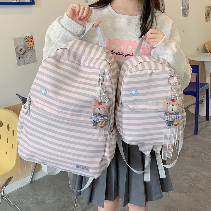Lightweight Striped Backpack Bowlift
