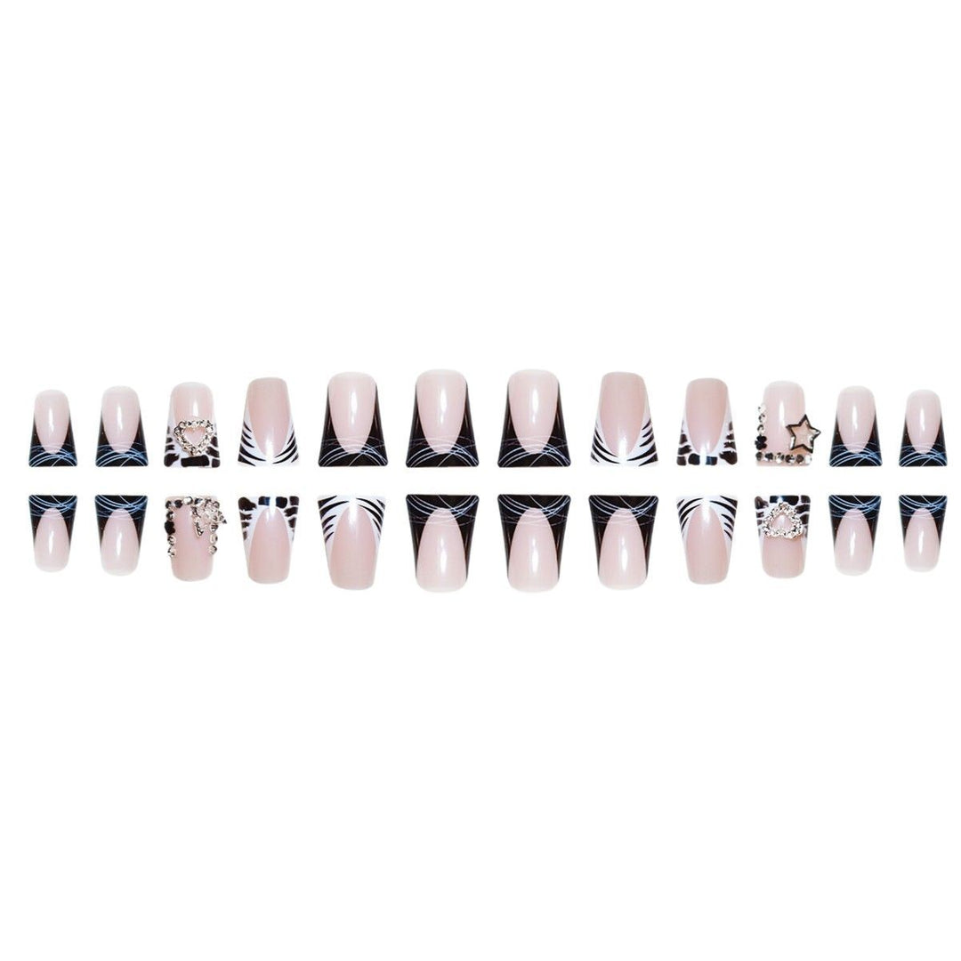 Glamorous Rhinestone Accent Nail Extensions Bowlift